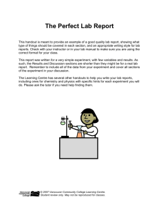 The Perfect Lab Report