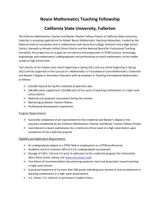 Noyce Mathematics Teaching Fellowship California State University