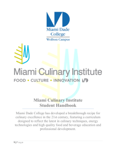 Miami Culinary Institute Student Handbook