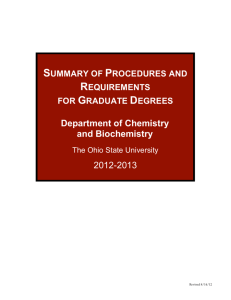 Department of Chemistry and Biochemistry 2012