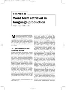 Word form retrieval in language production