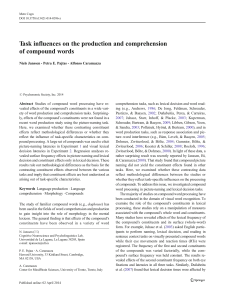 Task influences on the production and comprehension of compound