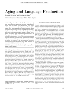 Aging and Language Production