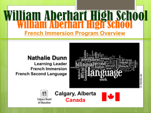 PowerPoint Presentation - William Aberhart High School French