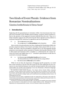 Two Kinds of Event Plurals: Evidence from Romanian