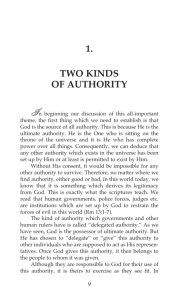 1. two kinds of authority - A Grain of Wheat Ministries