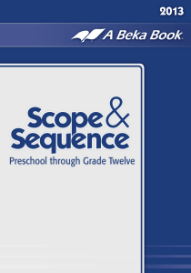 A Beka Book Homeschool Scope and Sequence 2013