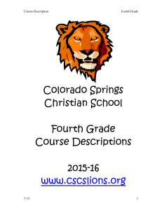 4th Grade Course Description - Colorado Springs Christian Schools