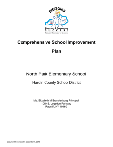 Comprehensive School Improvement Plan North Park Elementary