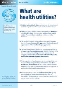 What are health utilities? - Medical Sciences Division