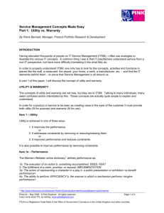 Service Management Concepts Made Easy Part 1: Utility vs. Warranty