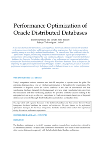 Performance Optimization of Oracle Distributed Database