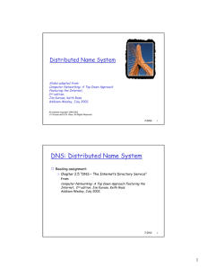 DNS: Distributed Name System