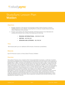 StudySync Lesson Plan Walden