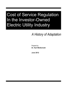 Cost of Service Regulation in the Investor-Owned Electric