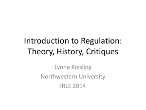 Introduction to Regulation: Theory, History, Critiques