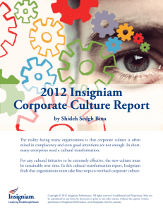 2012 Insigniam Corporate Culture Report