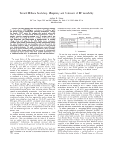 Toward Holistic Modeling, Margining and Tolerance of IC Variability