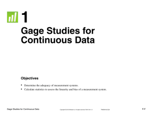 Gage Studies for Continuous Data