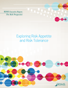 Exploring Risk Appetite and Risk Tolerance