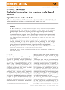 Ecological immunology and tolerance in plants and animals