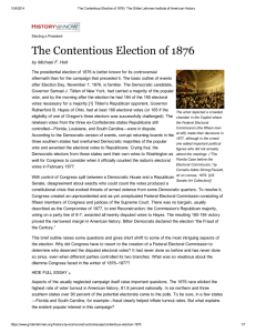 The Contentious Election of 1876