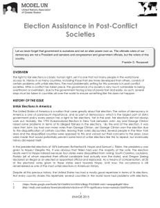 Election Assistance in Post-Conflict Societies