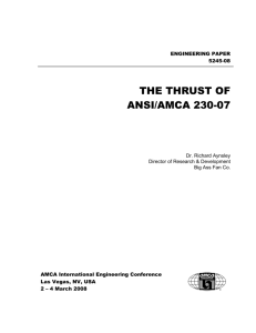 The Thrust of ANSI/AMCA 230-07