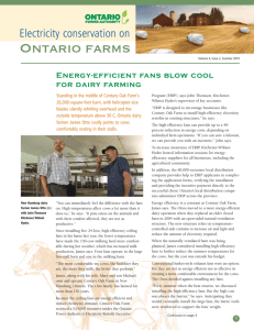 Electricity Conservation On Ontario Farms - Envira