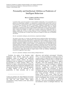 Personality and Intellectual Abilities as Predictors of Intelligent
