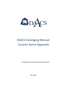 DAACS Cataloging Manual: Ceramic Genre Appendix