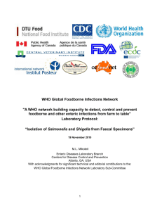 Isolation of Salmonella and Shigella from Faecal Specimens