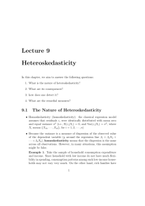 Lecture 9 Heteroskedasticity