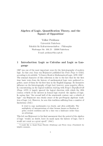 Algebra of Logic, Quantification Theory, and the Square