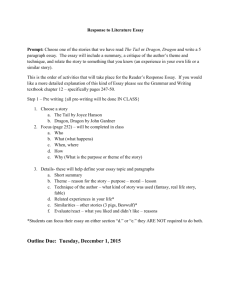 Response-to-Literature outline for parents