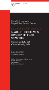 MCCC Stem Cell Lab Mayo/Luther Forum Brochure