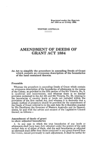AMENDMENT OF DEEDS OF GRANT ACT 1884
