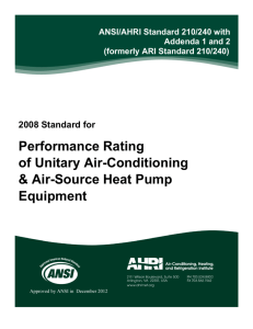 ANSI/AHRI Standard 210/240-2008