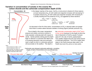carbon dioxide and the carbonate compensation depth