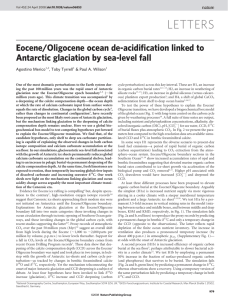 Eocene/Oligocene ocean de-acidification linked to Antarctic