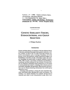 genetic similarity theory, ethnocentrism, and group selection