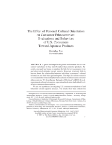 The Effect of Personal Cultural Orientation on