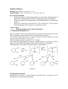 Synthesis of Alkenes I Reading: Wade chapter 7, sections 7-9- 7