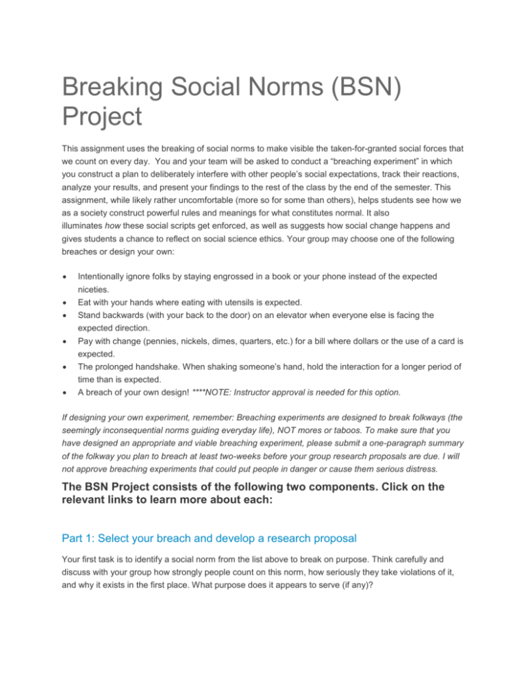 breaking social norms essay conclusion