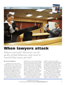 When lawyers attack - Plaintiff Magazine