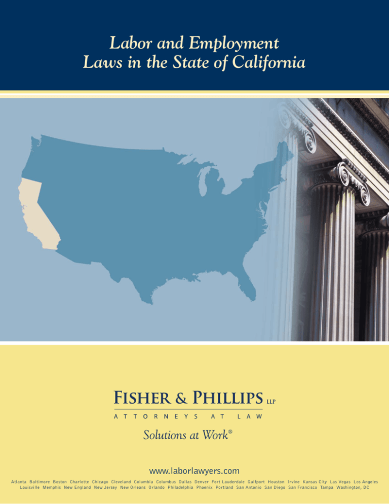 Labor and Employment Laws in the State of California