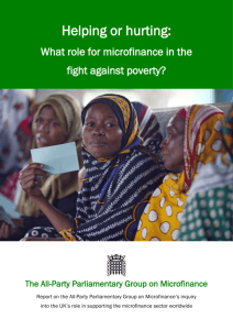 What Role for Microfinance in the Fight Against Poverty?