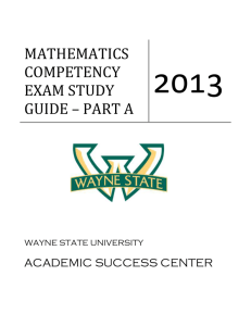 mathematics competency exam study guide – part a