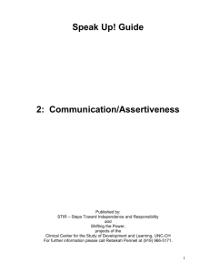 Speak Up! Guide 2: Communication/Assertiveness