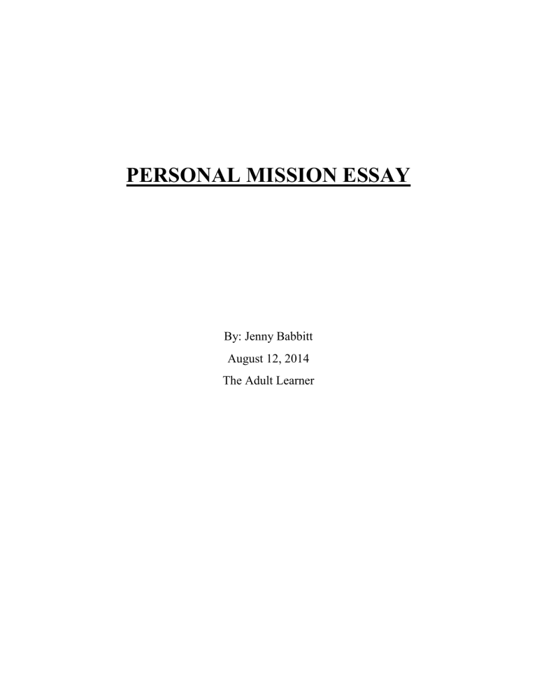 my mission in life essay brainly
